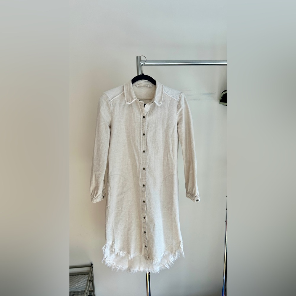 Zara Cream Long Sleeve Dress